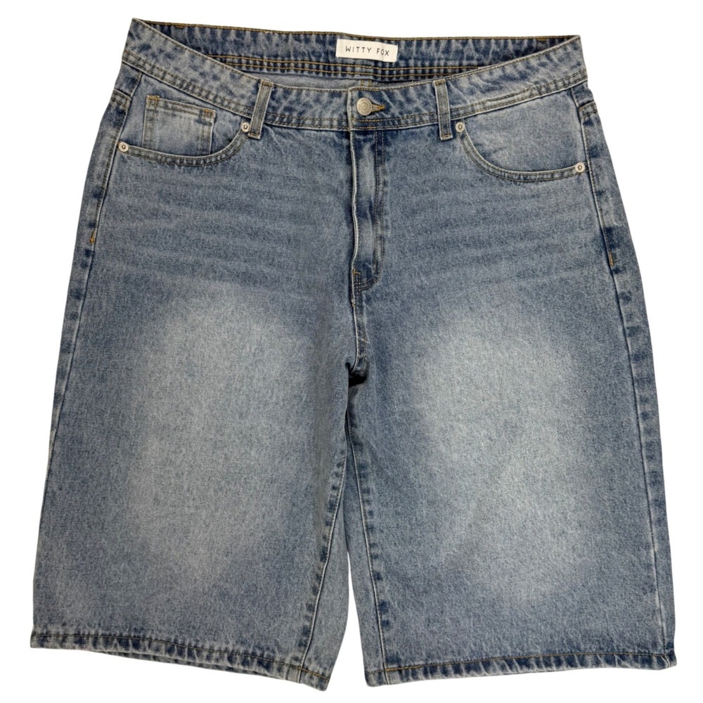 Witty Fox Womens Light Wash Denim Bermuda Shorts Size 13/31 High Rise‎ Jorts